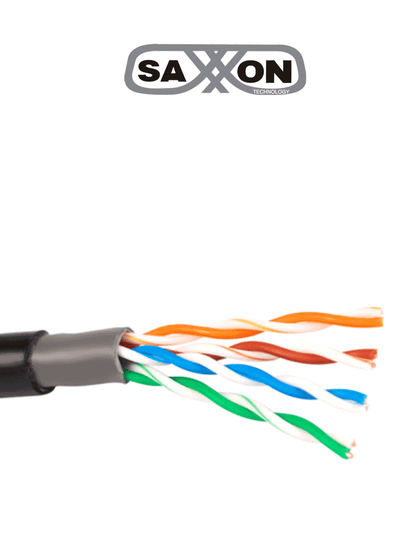 SAXXON OUTP5ECCAEXT - Cable UTP CCA, categoría 5E, color negro, 305 metros para exterior, con 4 pares y doble forro