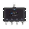 Divisor de potencia de 4 vías para la distribución de señal a dos antenas de servicio | 6 dB de pérdida por puerto | Conectores F hembra