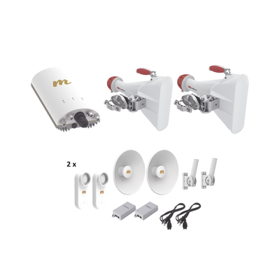 Kit completo para WISP, Kit de radio A5c, 2 antenas sectoriales HG3CCA60 de 60º, y 2 kit C5XPTPKIT3, ideal para hasta 7 km, y cobertura de hasta 120º, POEs, Cables de alimentación Y Jumpers incluidos.