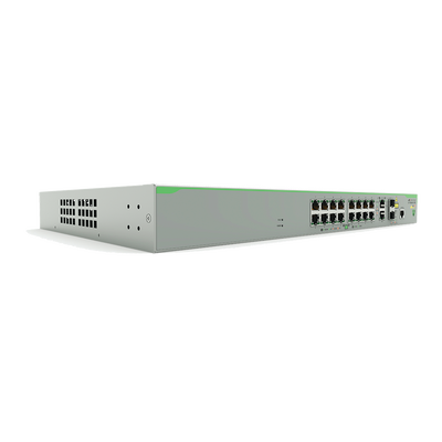 Switch PoE+ Administrable CentreCOM FS980M, Capa 3 de 16 Puertos 10/100 Mbps + 2 puertos RJ45 Gigabit/SFP Combo, 250W