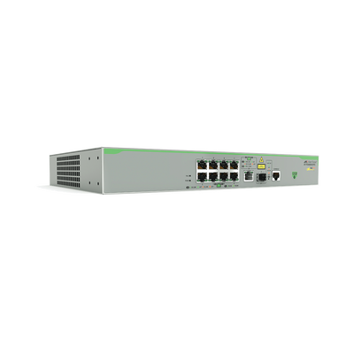 Switch PoE+ Administrable CentreCOM FS980M, Capa 3 de 8 Puertos 10/100 Mbps + 1 puerto RJ45 Gigabit/SFP Combo, 150 W