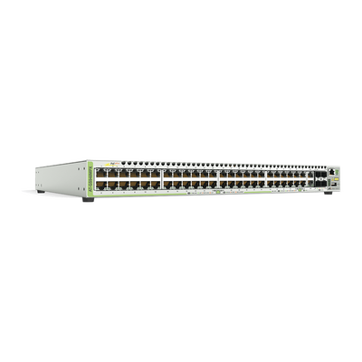 Switch PoE+ Stackeable Capa 3, 48 puertos 10/100/1000 Mbps + 2 puertos SFP Combo + 2 puertos SFP+ 10 G Stacking, 370 W