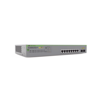 Switch PoE+ Gigabit WebSmart de 10 puertos 10/100/1000 Mbps (2 x Combo) + 2 puertos gigabit SFP (Combo), 75 W