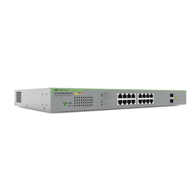 Switch PoE+ Gigabit WebSmart de 16 puertos 10/100/1000 Mbps (2 x Combo) + 2 puertos gigabit SFP (Combo), 185 W