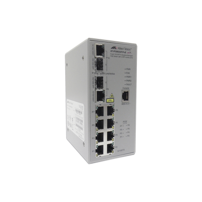 Switch Industrial PoE Administrable de 8 Puertos 10/100 Mbps + 2 Puertos SFP Combo, 120 W