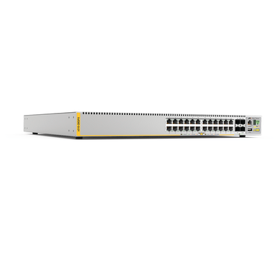 Switch PoE+ Stackeable Capa 3, 24 puertos 10/100/1000 Mbps + 4 puertos SFP+ 10 G, 370 W, fuente redundante