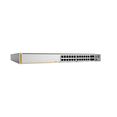 Switch PoE+ Stackeable Capa 3, 20 puertos 10/100/1000 Mbps + 4 x 100M/1G/2.5/5G-T + 4 puertos SFP+ 10 G, hasta 740 W, fuente redundante