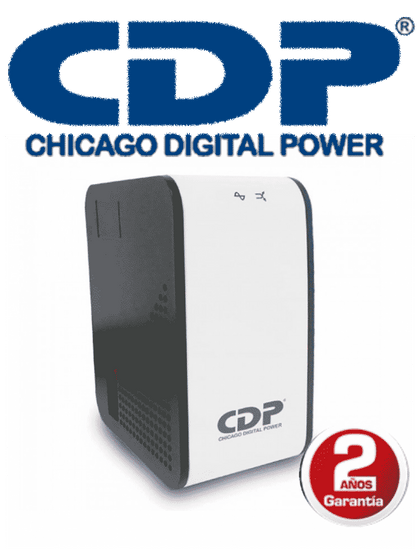 CDP R2C-AVR1008 - Regulador 1KVA / 500W / 8 Terminales de salida / 4 Contactos con protección de sobretensión / 4 Contactos con protección AVR / Protección de linea datos