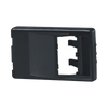 Placa de Mobiliario Modular Estándar, Salidas Para 2 Puertos Mini-Com Angulados, Color Negro