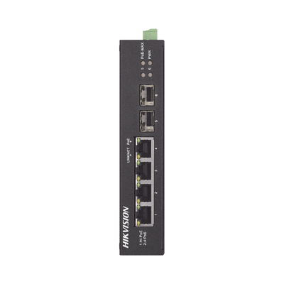 Switch Industrial Gigabit PoE+ / No Administrable / 4 puertos 10/100/1000 Mbps PoE+ (30W) + 1 puerto 10/100/1000 PoE++(60W) / 2 puertos SFP / 60 W