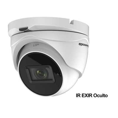 Eyeball 4K (8 Megapixeles)TURBOHD / Lente Mot. 2.7 a 13.5 mm / Potente IR EXIR 60 mts / Exterior IP67 / 9 a 15 Vcc