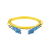 Jumper de Fibra Optica Monomodo 9/125 OS2, LC-LC Duplex, OFNR (Riser), Color Amarillo, 13 Metros