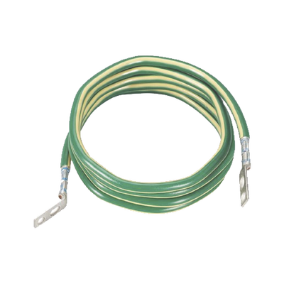 Jumper para Aterrizar Equipos, 6 AWG, con Terminal Doblada a 45 Grados, Para Conexión a Tierra y Terminal Recta Para Equipos, 1.8m de Largo