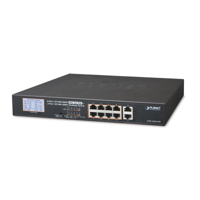 Switch No Adminsitrable PoE+ distancia 250 metros 8 puertos PoE Gigabit + 2 gigabit