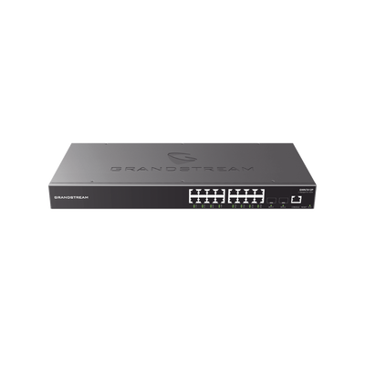 Switch Gigabit PoE+ Administrable / 16 puertos 10/100/1000 Mbps + 4 Puertos SFP Uplink / Hasta 240W / Compatible con GWN Cloud.