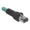 Cable de Conexión IndustrialNet Cat5e, de M12 D-Code Macho a Plug RJ45, Blindado S/FTP, Forro TPO, Color Azul Cerceta, 5 Metros