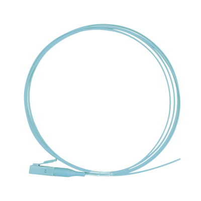 Pigtail de Fibra Óptica Simplex LC, PVC, OM3 50/125, Aqua, 1 metro