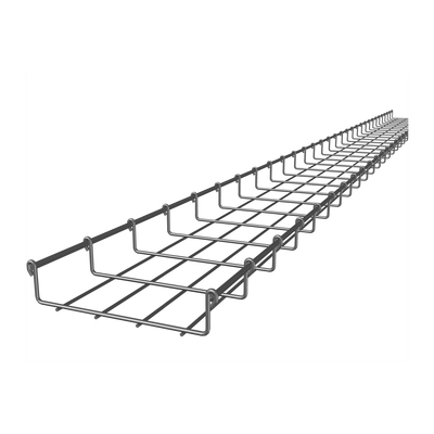Charola tipo malla 33/200 mm, con acabado Electro Zinc, hasta 105 cables Cat6, tramo 3m