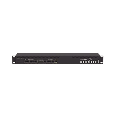 RouterBoard, 5 Puertos Gigabit, 5 Puertos Fast, Licencia Nivel 4 y montaje en Rack