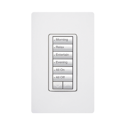 Teclado Seetouch Hibrido 6 botones, 2 botones subir/bajar, programe escenas diferentes en cada botón,puede instalarse en un interruptor de luz.