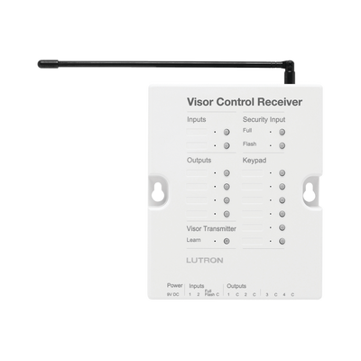 Receptor de control para puertas de garage, regulador de iluminación. 120V, 4 salidas de relay y 2 entradas. Complementar con RRMAIN de RadioRa2 Lutron.