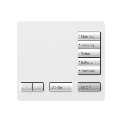 Teclado seetouch, sobre mesa 5 botones,  Botonera Retroiluminada / programe escenas diferentes en cada botón.