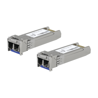 UFiber Módulo SFP+ 10G, transceptor MiniGibic MonoModo 10 Gbps, distancia 10 km, conectores LC, paquete de 2 piezas