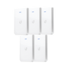 5 Access Point UniFI doble banda, cobertura 180°, MIMO 2x2 de pared para habitaciones de hotel.