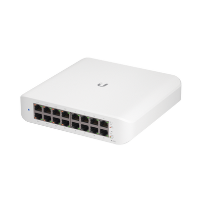 Switch UniFi Lite Administrable PoE de 16 Puertos 10/100/1000 Mbps (8 puertos 802.3af/at), 45 W